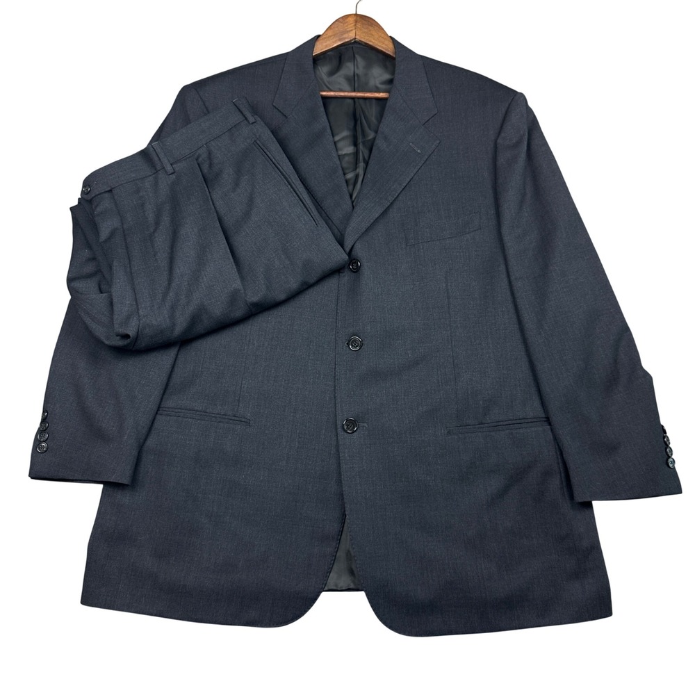 Corneliani Italy Super 110s 2 Piece Extra Fine Wool Suit Gray 3 Button 60R (50R)